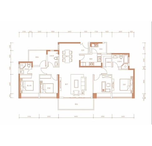 158㎡-住宅-4房2厅卫3卫